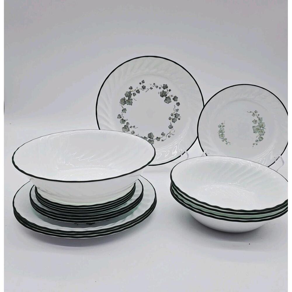 Corelle Callaway 17 Dinnerware W/ Salad Bowl Made In USA 1990's